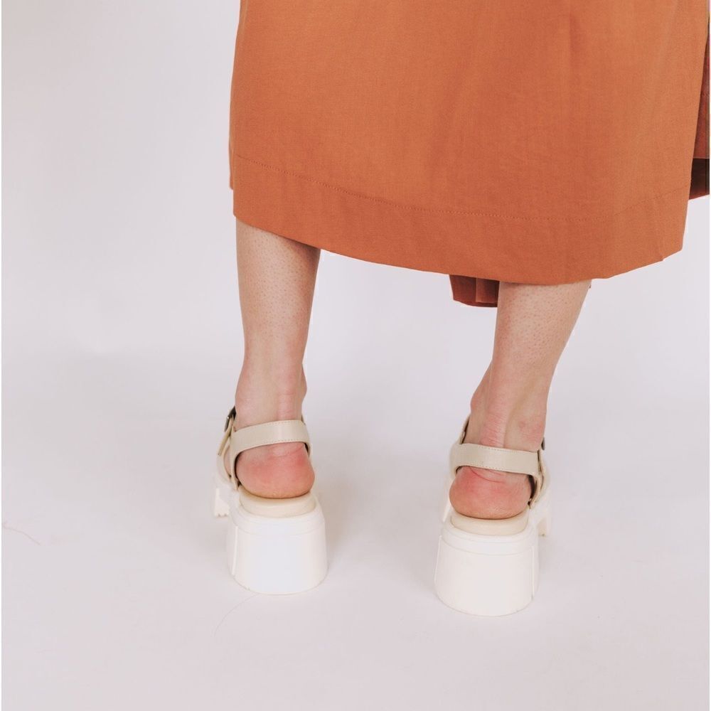 NWOT Free People Shoes Milan Mary Jane Platform Pump Size 37 Beige Cream - Picture 7 of 10